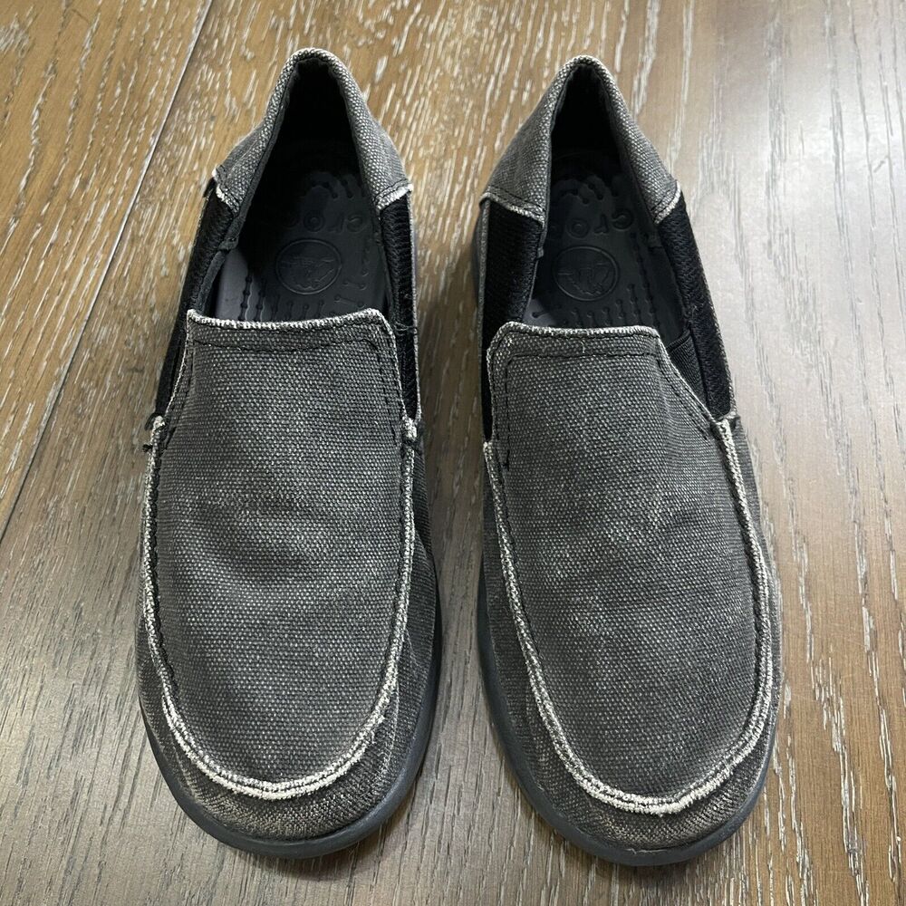 Crocs Santa Cruz Loafer Juniors Size 5 Gray Casual Slip On Water Resistant